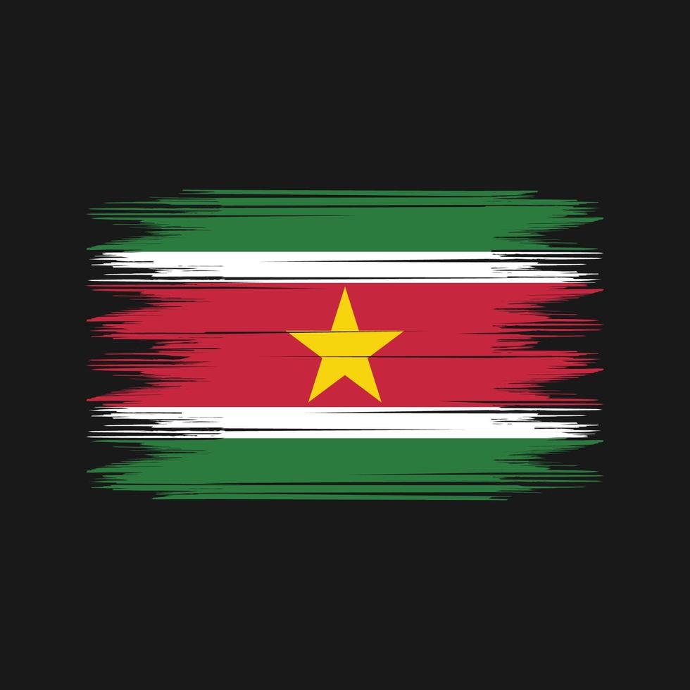 Surinam-Flaggen-Pinsel-Vektor. Pinselvektor der Nationalflagge vektor