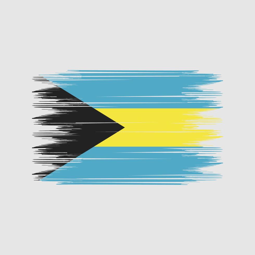 Pinselvektor der Bahamas-Flagge. Pinselvektor der Nationalflagge vektor