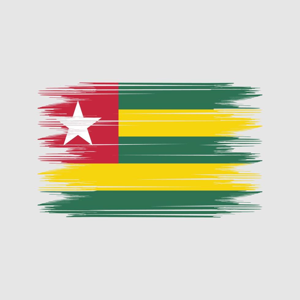 Togo flagga borsta vektor. nationell flagga borsta vektor