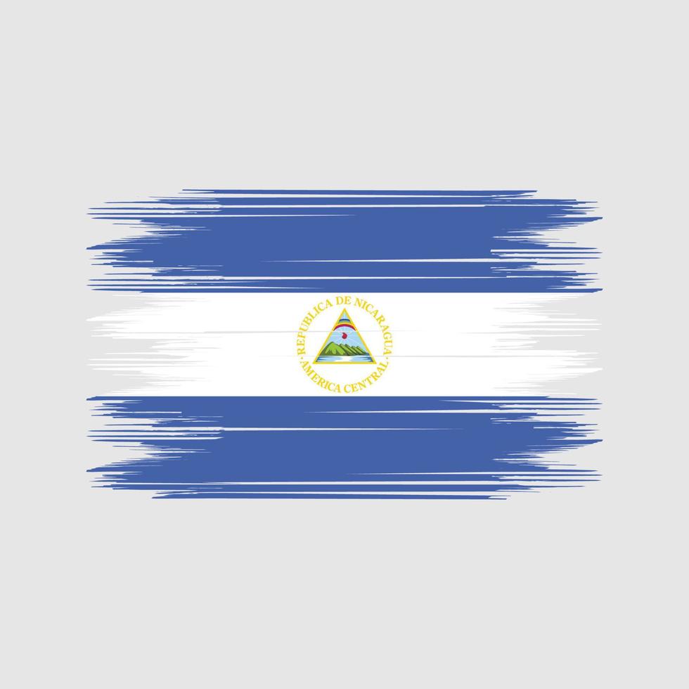 nicaragua flagga borsta vektor. nationell flagga borsta vektor