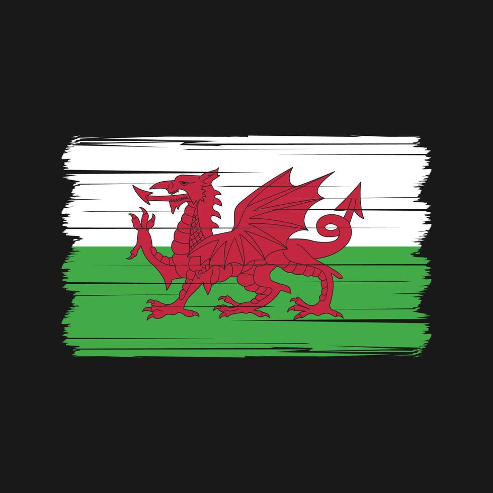 Vektor der Wales-Flagge. Vektor der Nationalflagge