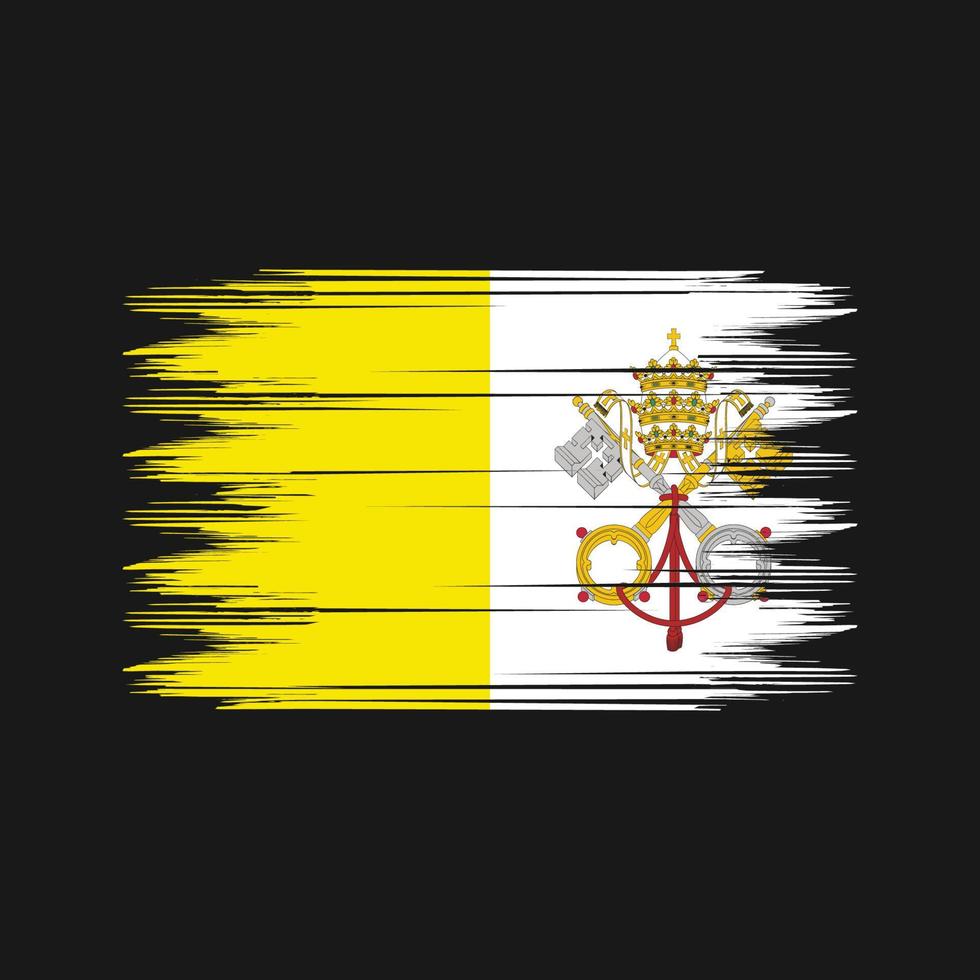 vatican flagga borsta vektor. nationell flagga borsta vektor