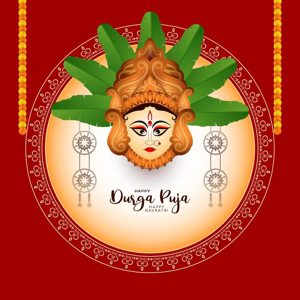 traditionelle indische durga puja und fröhliches navratri festival hintergrunddesign vektor