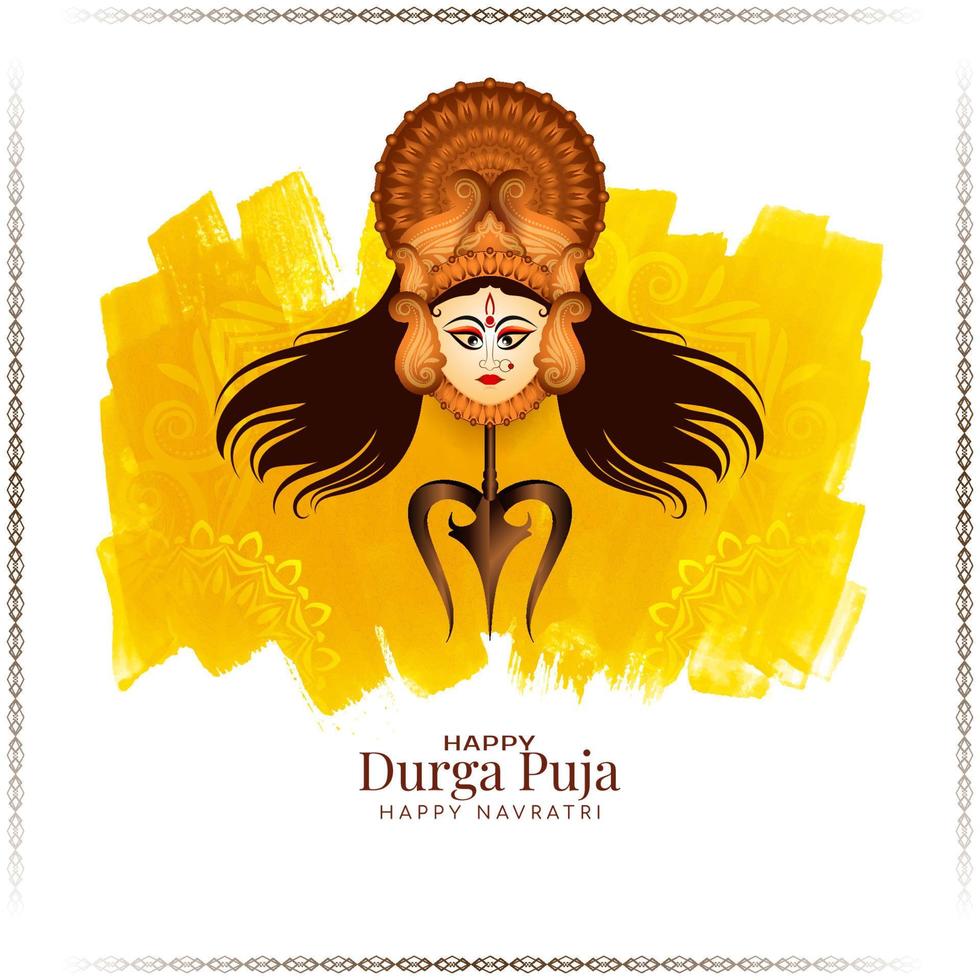 traditionelle indische durga puja und fröhliches navratri festival hintergrunddesign vektor