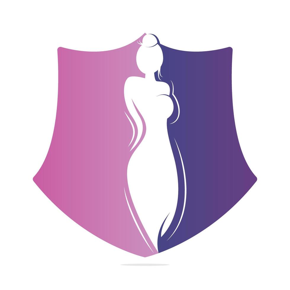 schöne Mode Frau Logo-Design-Vorlage. Logo für natürliche Schönheit, Yoga und Massage. vektor