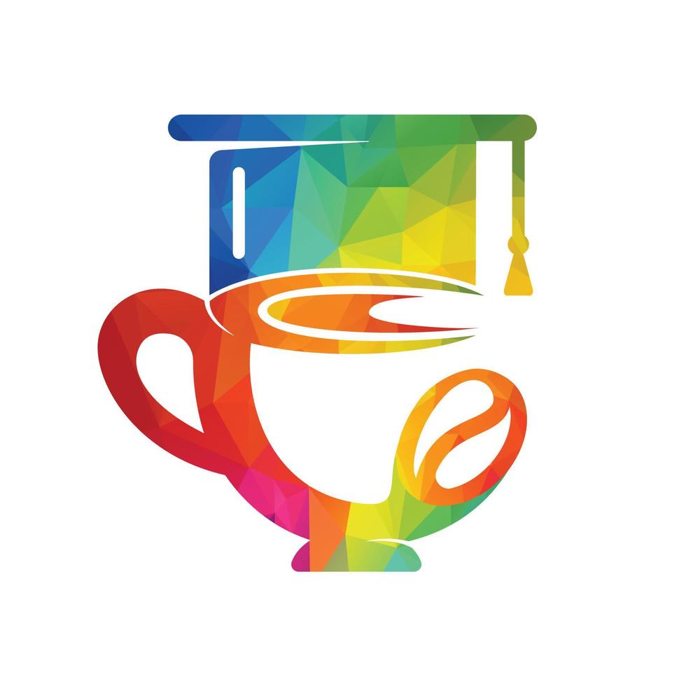 studerande kaffe vektor logotyp mall. lämplig för utbildning eller kunskap.