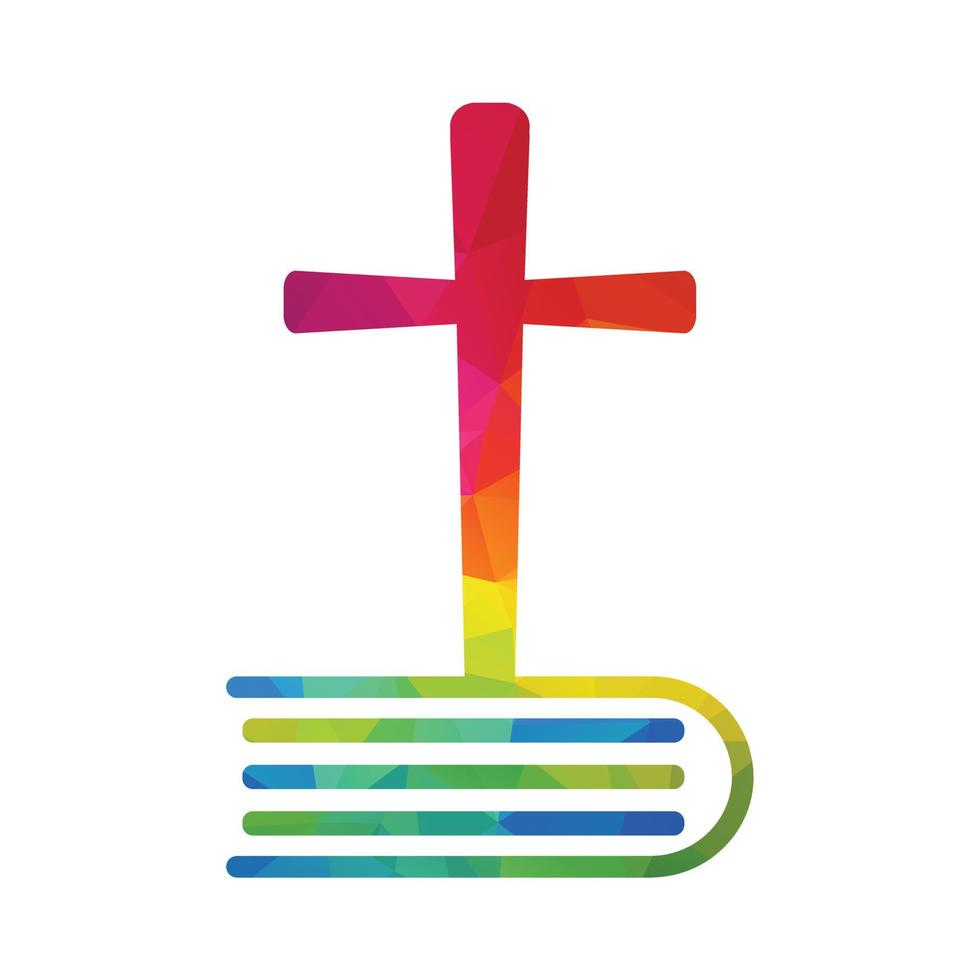 bibel korsa logotyp begrepp design. christine kyrka korsa logotyp. vektor