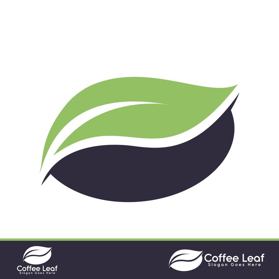 Logo-Design für grünen Kaffee und Tee. Bio-Kaffee-Vorlage für Logo. vektor