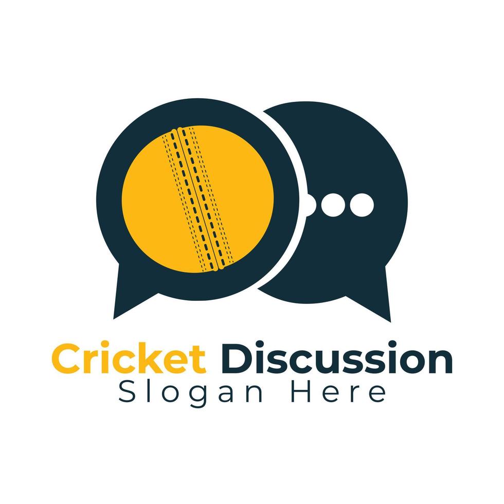 cricket boll och podcast prata vektor logotyp design. chatt logotyp design kombinerad med podcast mic och boll.