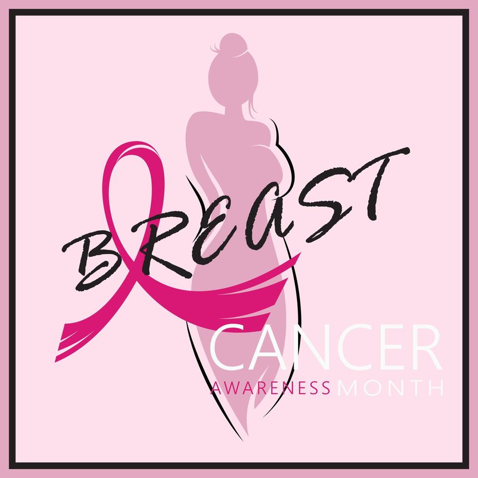 Banner zur Sensibilisierung für Brustkrebs. Brustkrebsbewusstseinsmonat einfaches modernes Plakathintergrunddesign. vektor