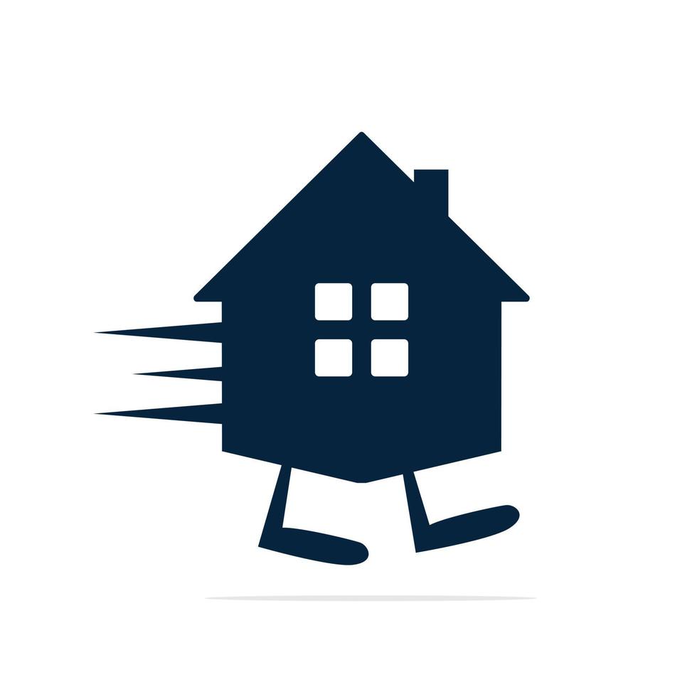 Haus mit Fuß-Logo-Template-Design. Zuhause mit Logo-Vektor zu Fuß. vektor
