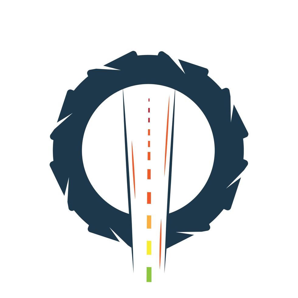 Roadtrip-Logo-Template-Design. Straßen- und Reifenlogo-Konzeptdesign. vektor