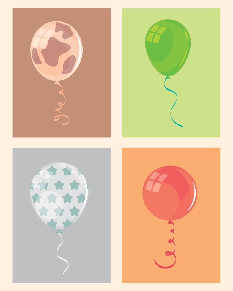 ikoner uppsättning, ballonger vektor