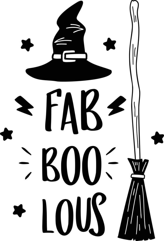 fabelhafte boo lous schriftzugillustration vektor