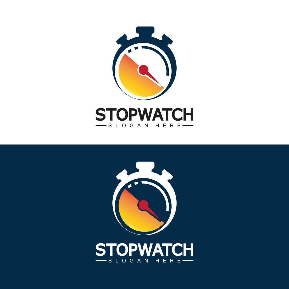 Stoppuhr-Timer-Logo-Design-Vektorsymbol-Symbol-Illustrationsvorlage vektor