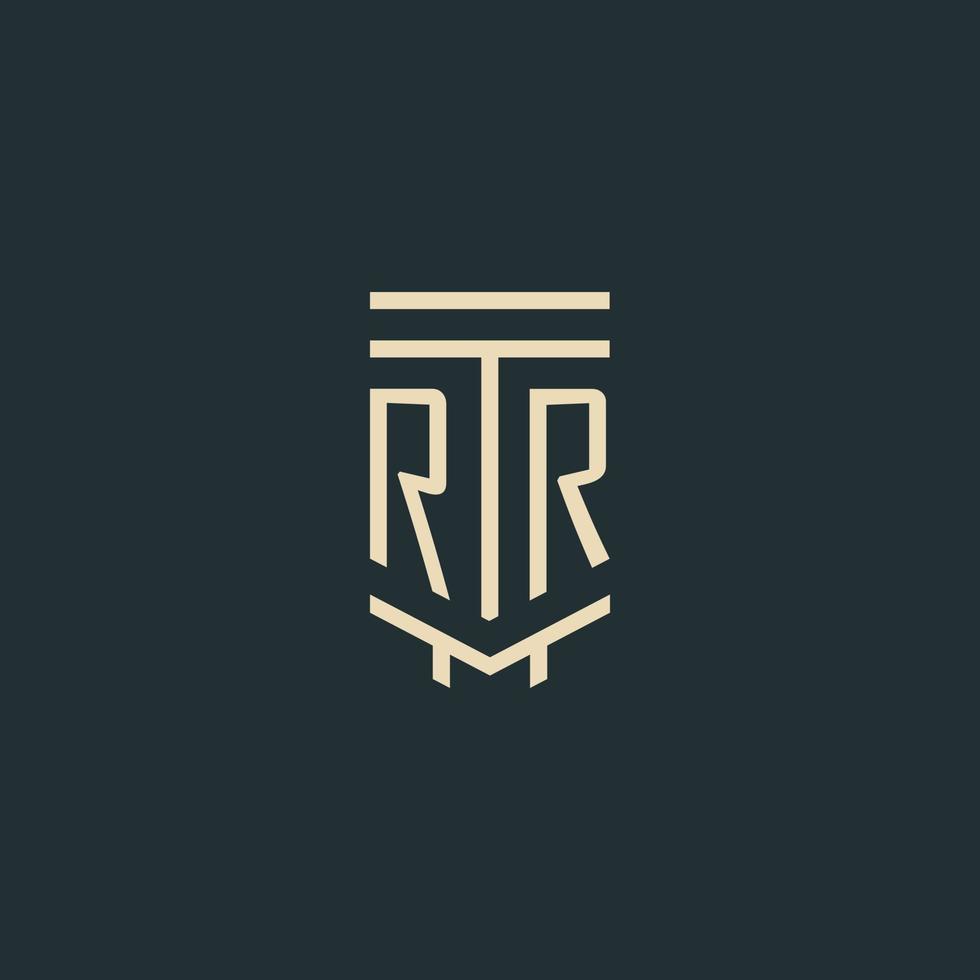 rr första monogram med enkel linje konst pelare logotyp mönster vektor