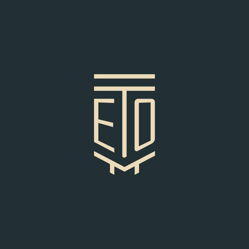 eo första monogram med enkel linje konst pelare logotyp mönster vektor