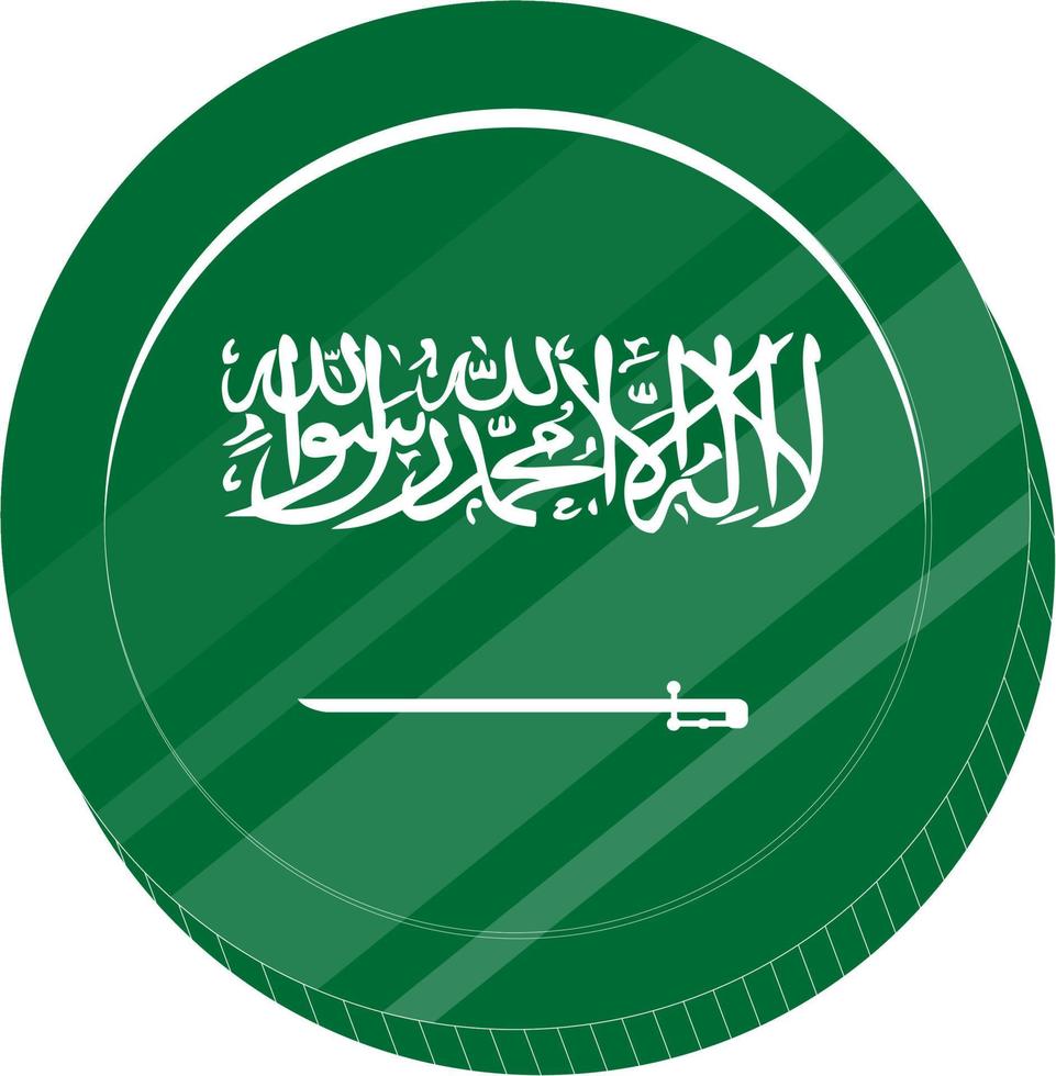 saudi-arabien handgezeichnete flagge, saudi-riyal handgezeichnet vektor