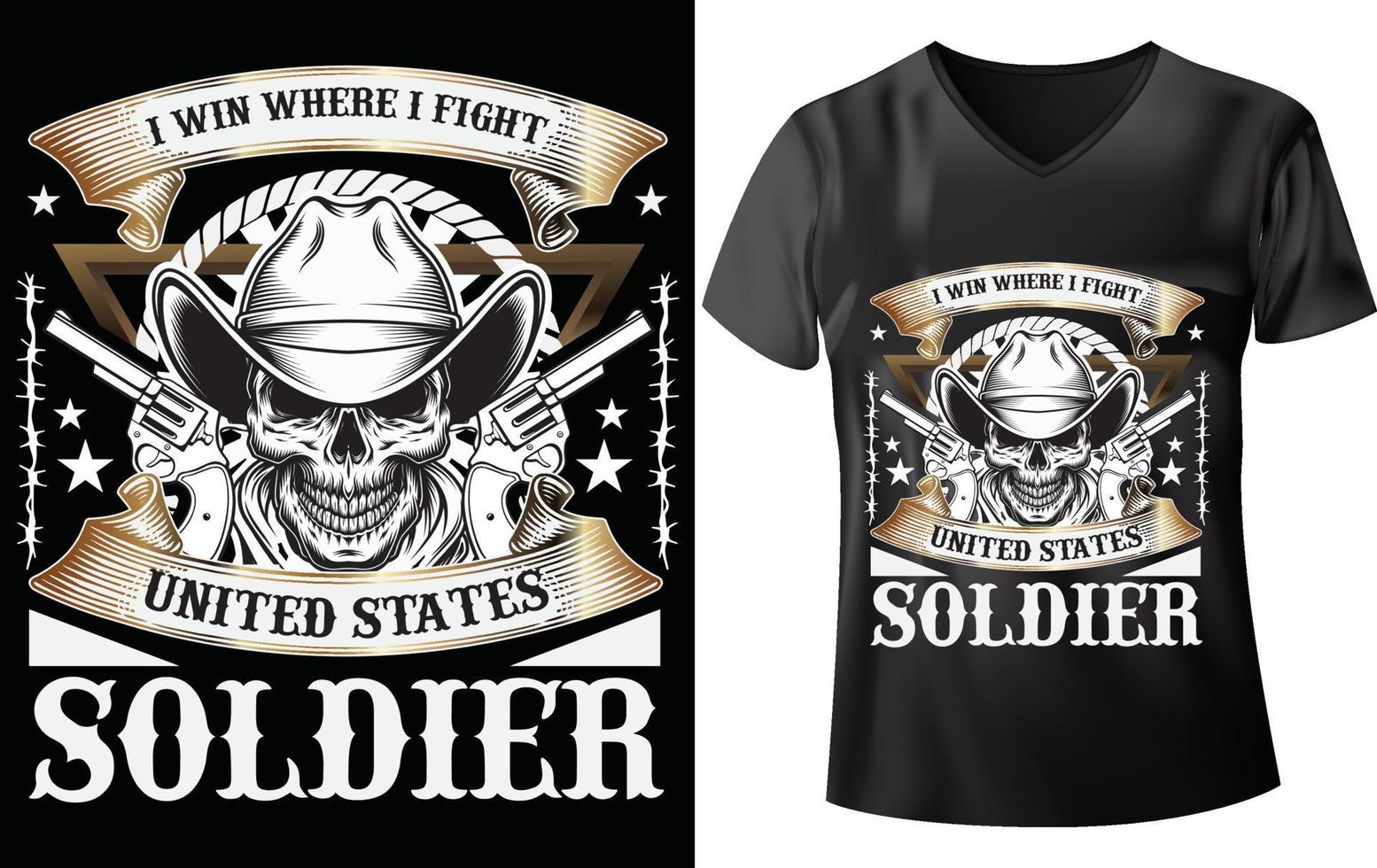 United Soldier T-Shirt-Design vektor