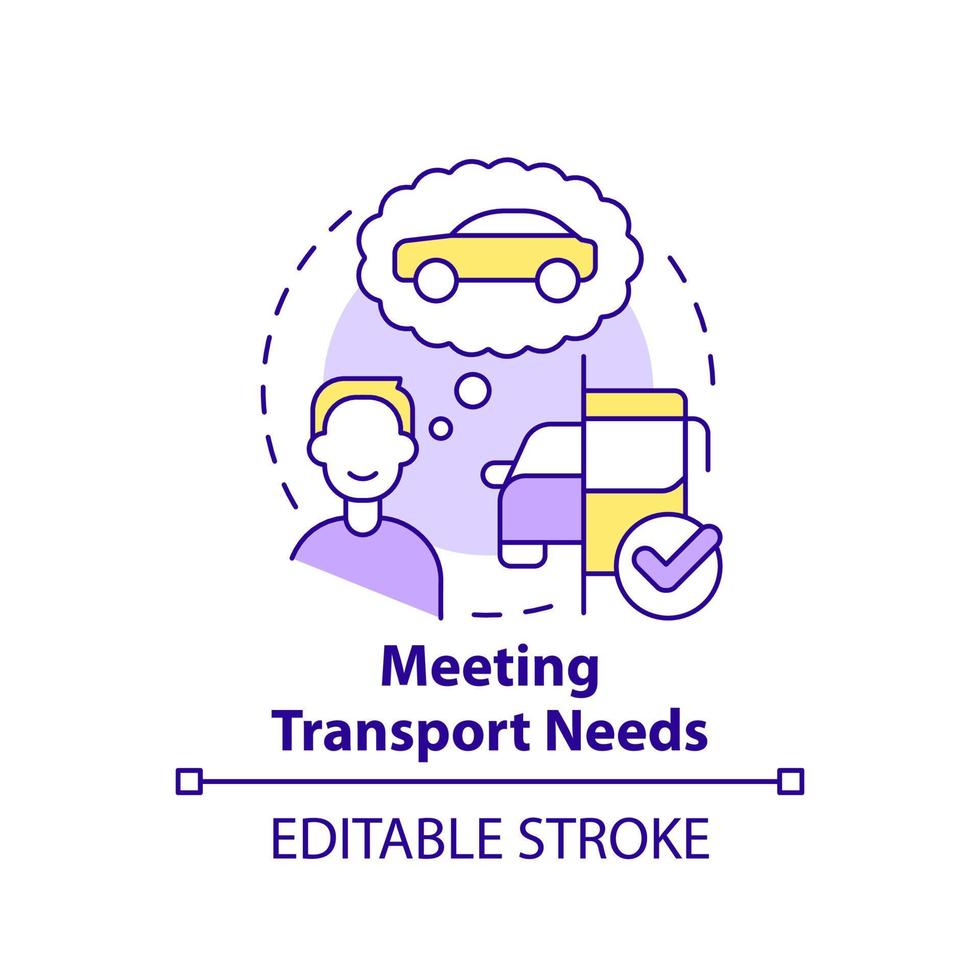 symbol für das konzept des transportbedarfs. Kundennachfrage. maas konzept komponente abstrakte idee dünne linie illustration. isolierte Umrisszeichnung. editierbarer Strich. vektor