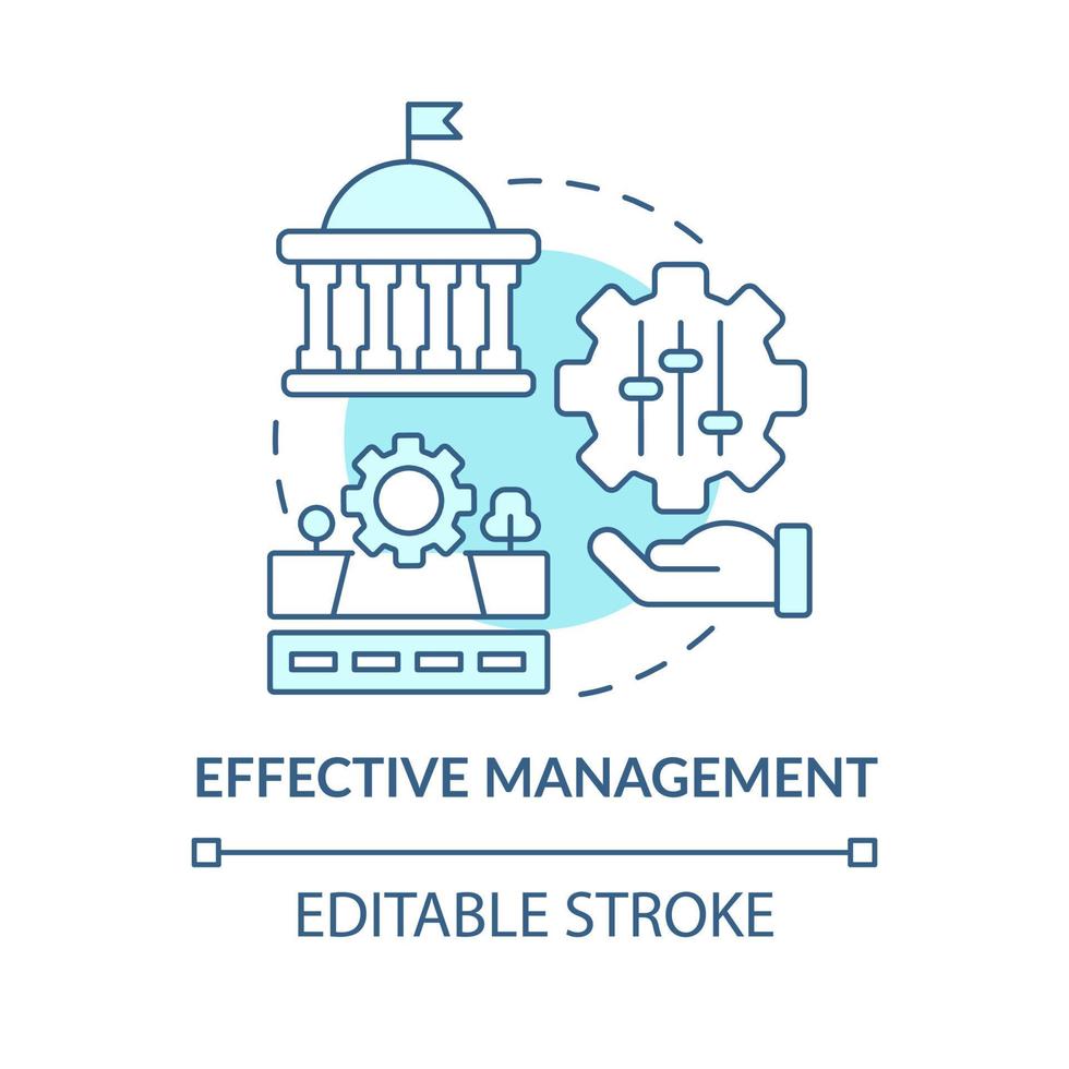 Effektives Management türkisfarbenes Konzeptsymbol. maas einführungskomponente abstrakte idee dünne linie illustration. isolierte Umrisszeichnung. editierbarer Strich. vektor