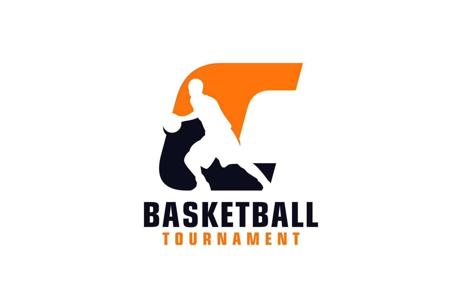 brev c med basketboll logotyp design. vektor design mall element för sport team eller företags- identitet.