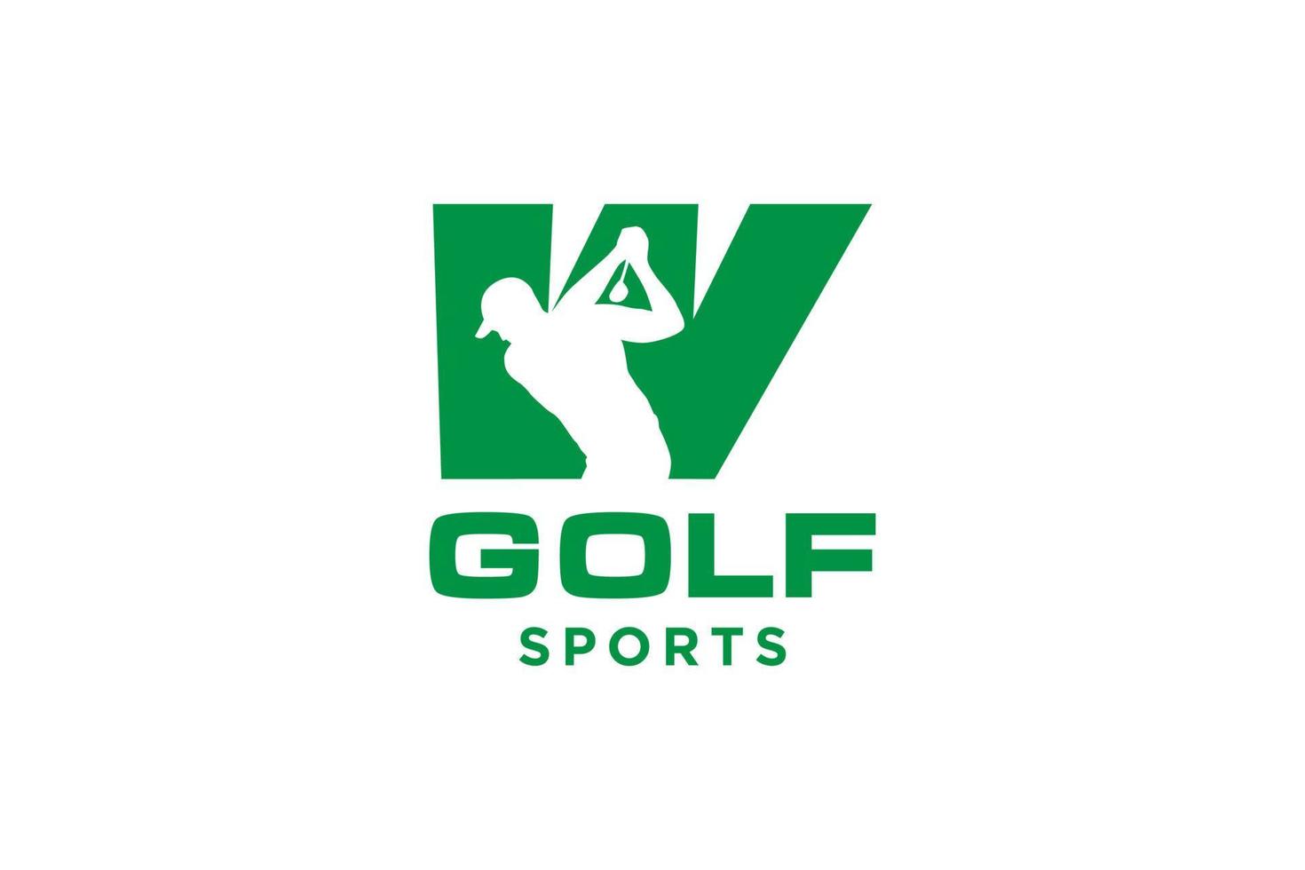 alfabet brev ikon logotyp w för golf logotyp design vektor mall, vektor märka av golf, logotyp av golf mästerskap, illustration, kreativ ikon, design begrepp