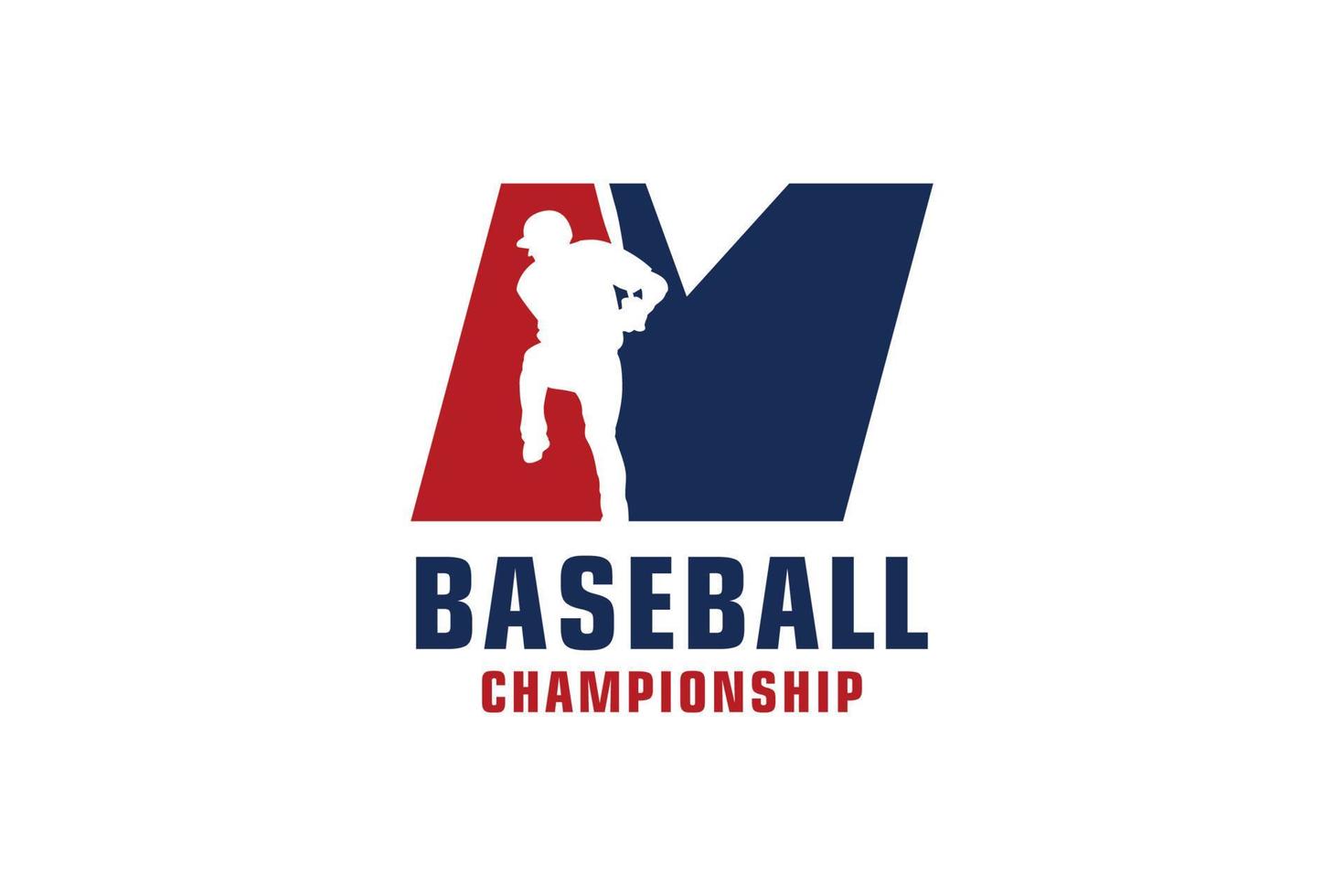 Buchstabe m mit Baseball-Logo-Design. Vektordesign-Vorlagenelemente für Sportteams oder Corporate Identity. vektor