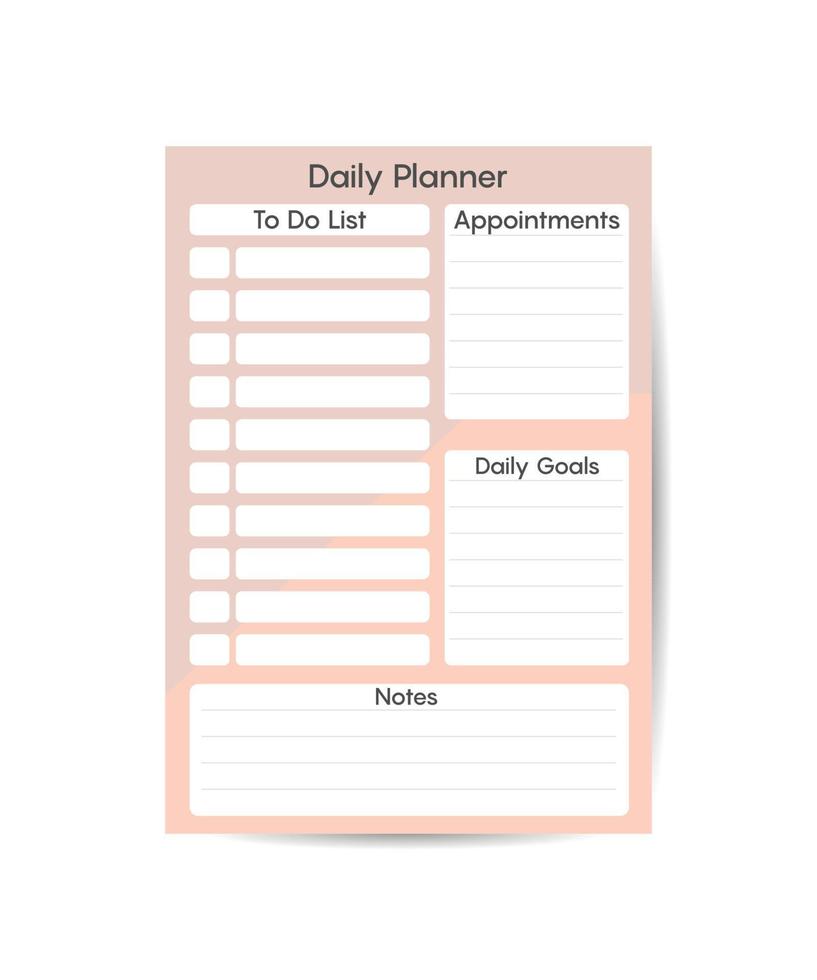 Pflanze Tagesplaner Vorlage im Vektor für Notizen, Aufgabenliste, Ziele und mehr.