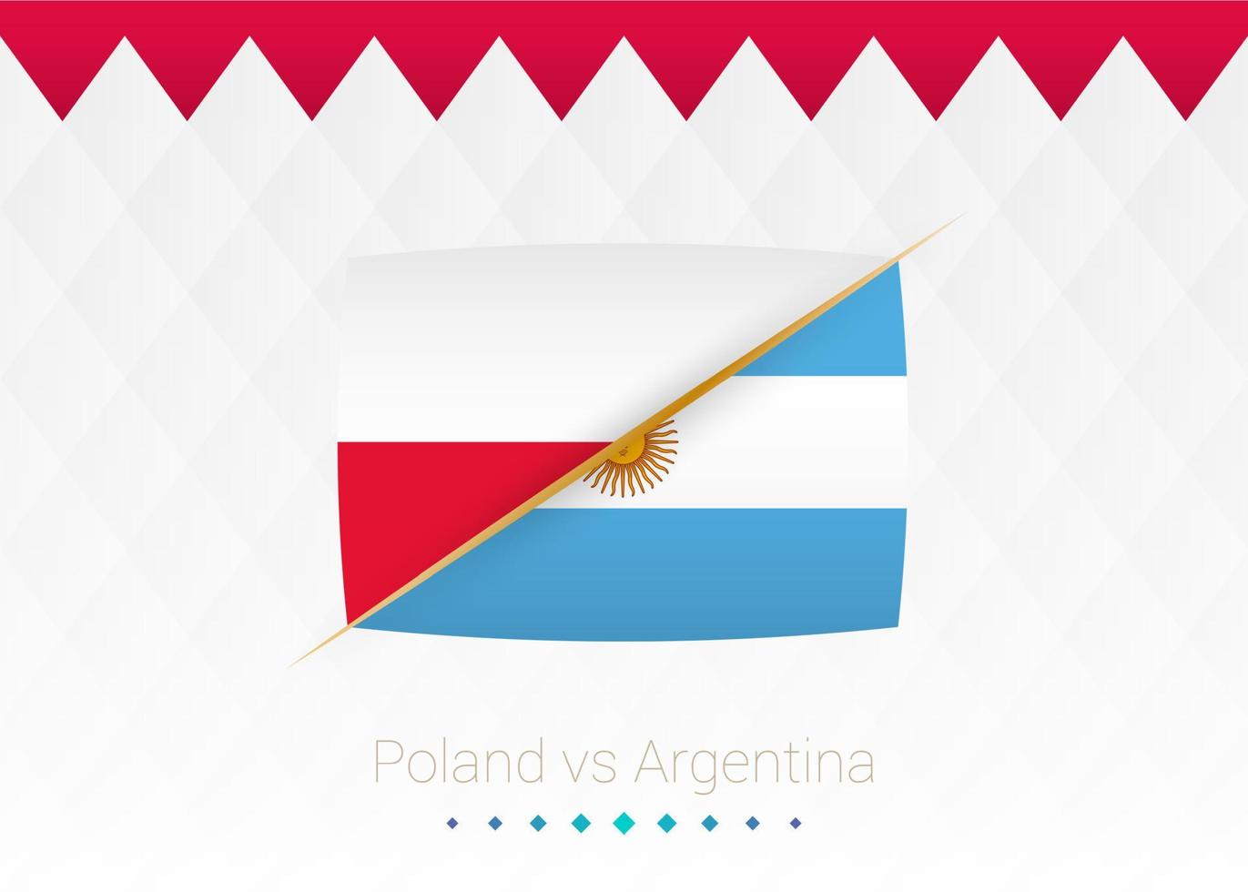 Fußballnationalmannschaft Polen gegen Argentinien. Fußball 2022 Spiel gegen Symbol. vektor