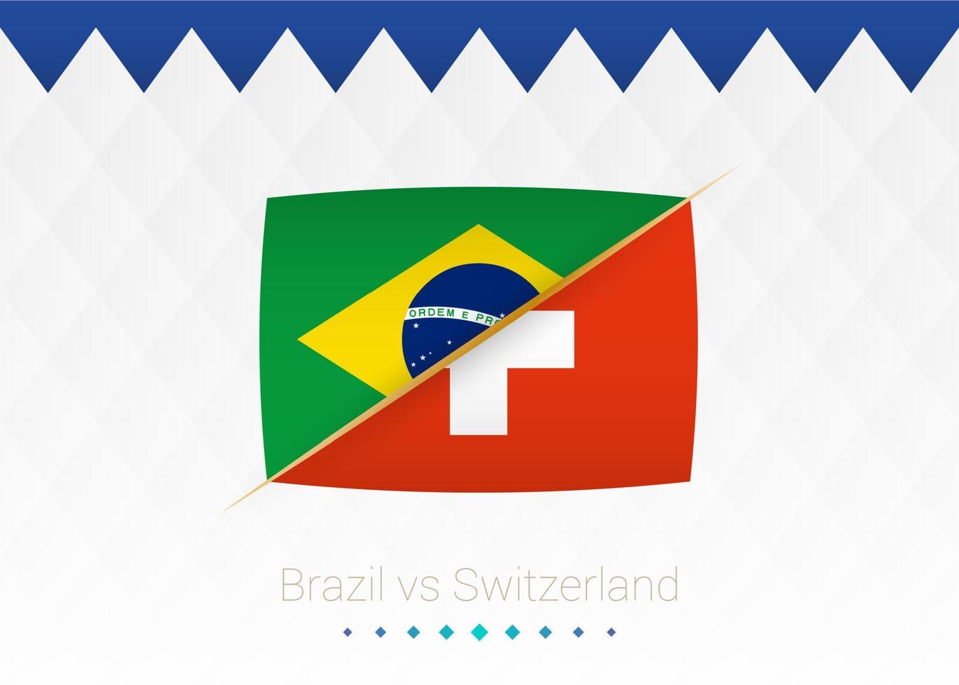 fussballnationalmannschaft brasilien vs schweiz. Fußball 2022 Spiel gegen Symbol. vektor