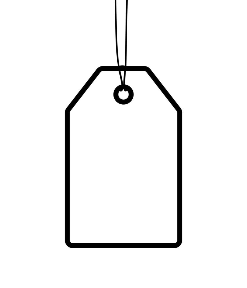 Preisschild-Liniensymbol. Preisschild Verkaufsschild Etikettenlinie schwarzes Symbol auf weißem Hintergrund vektor