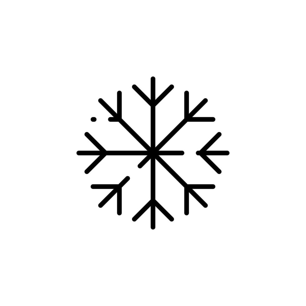 vinter, snöfall, snö, snöflinga prickad linje ikon vektor illustration logotyp mall. lämplig för många syften.