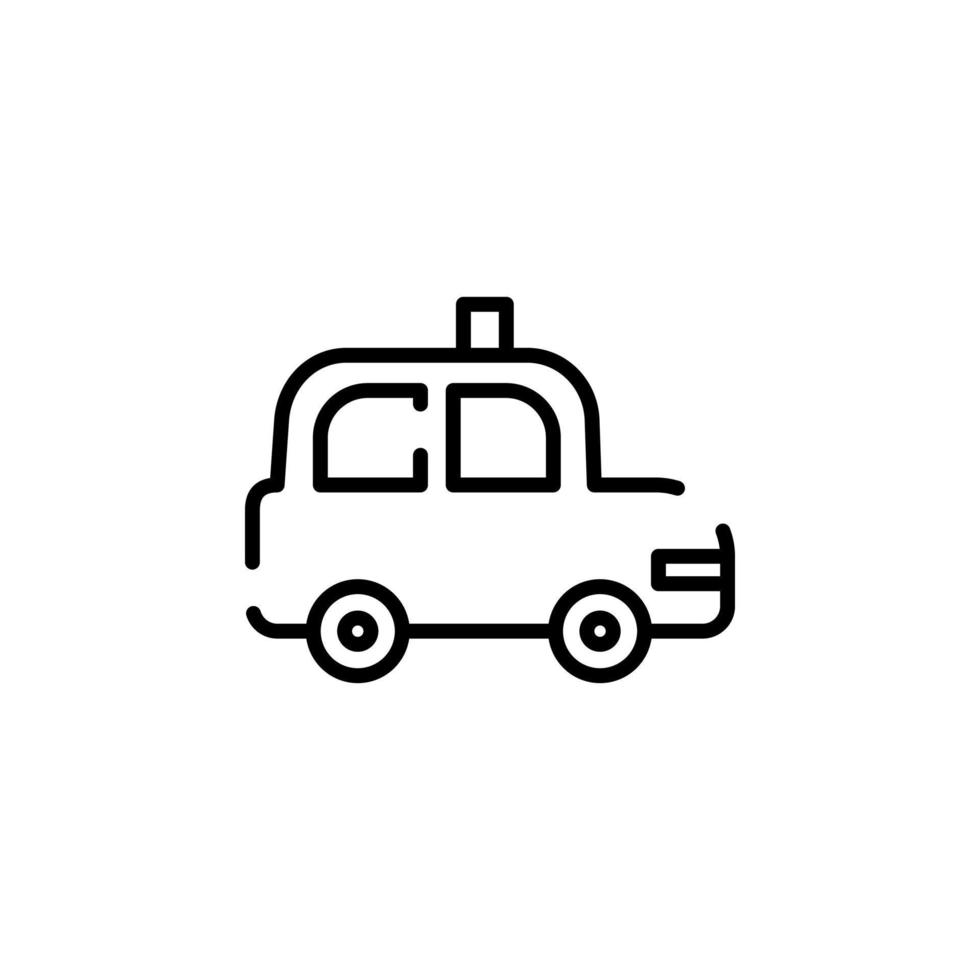 cab, taxi, resa, transport prickad linje ikon vektor illustration logotyp mall. lämplig för många syften.