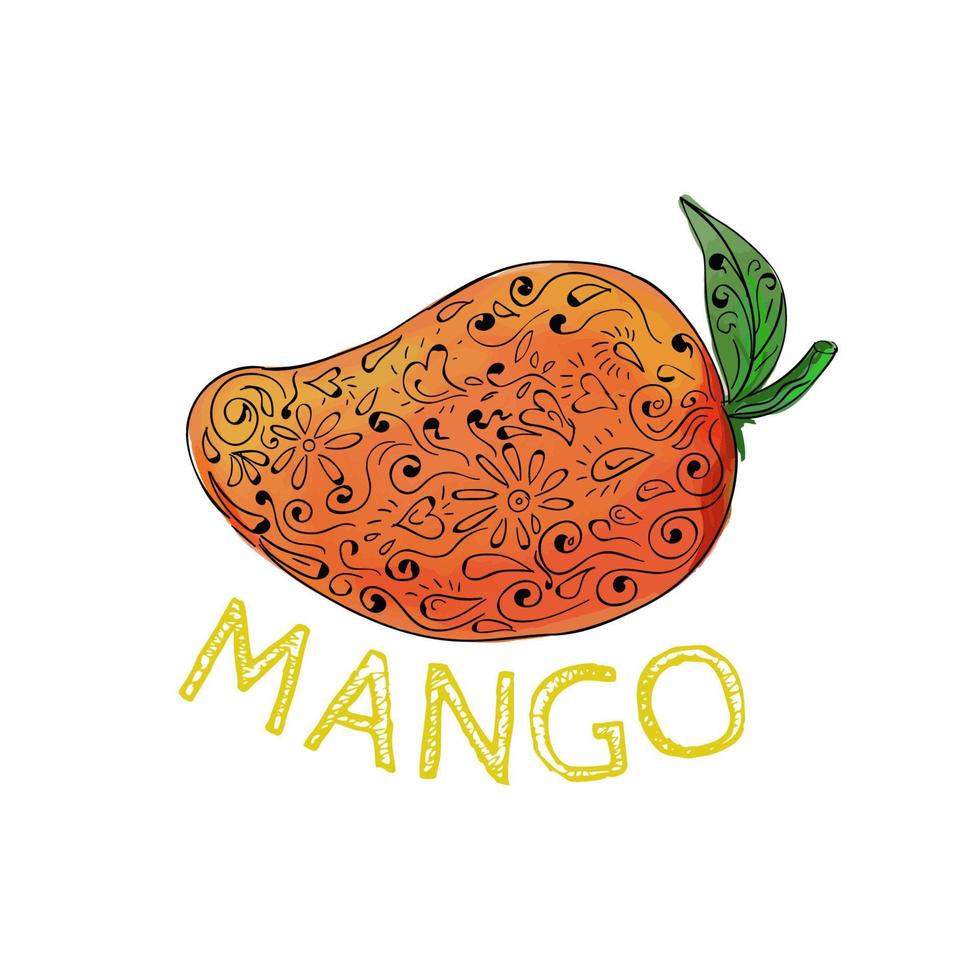 mango saftig frukt mandala vektor
