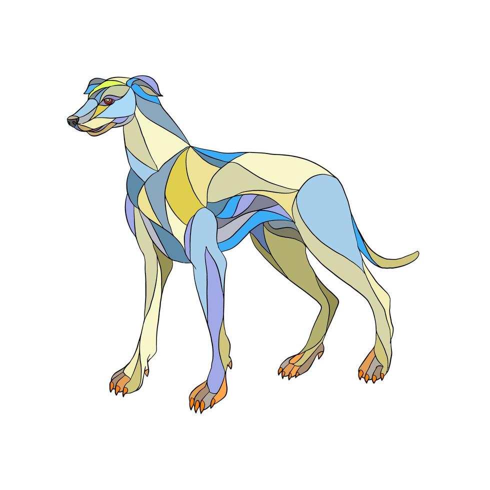 Greyhound Dog Seitenmosaik vektor