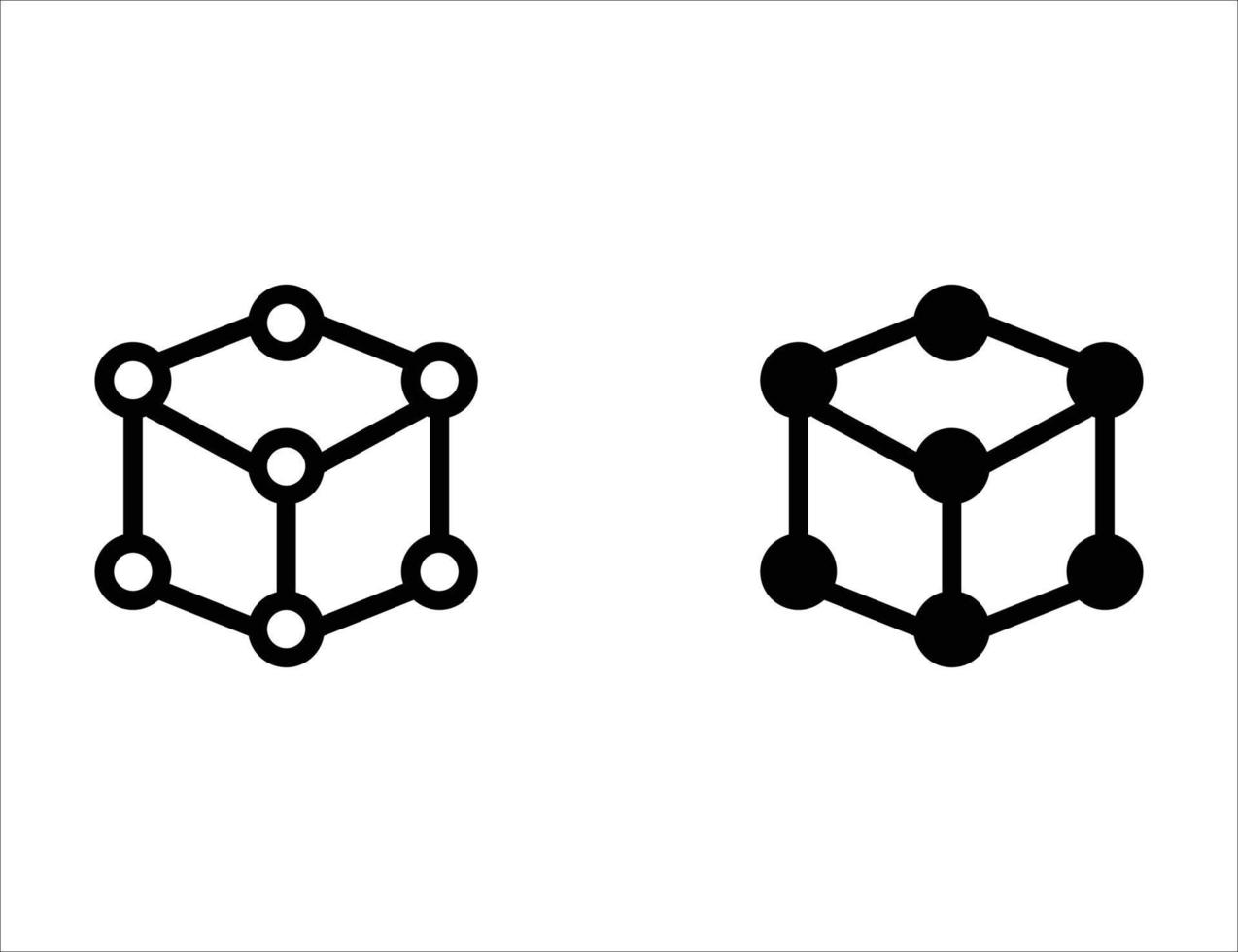 Netzwerkverbindungssymbol. Umrisssymbol und solides Symbol vektor