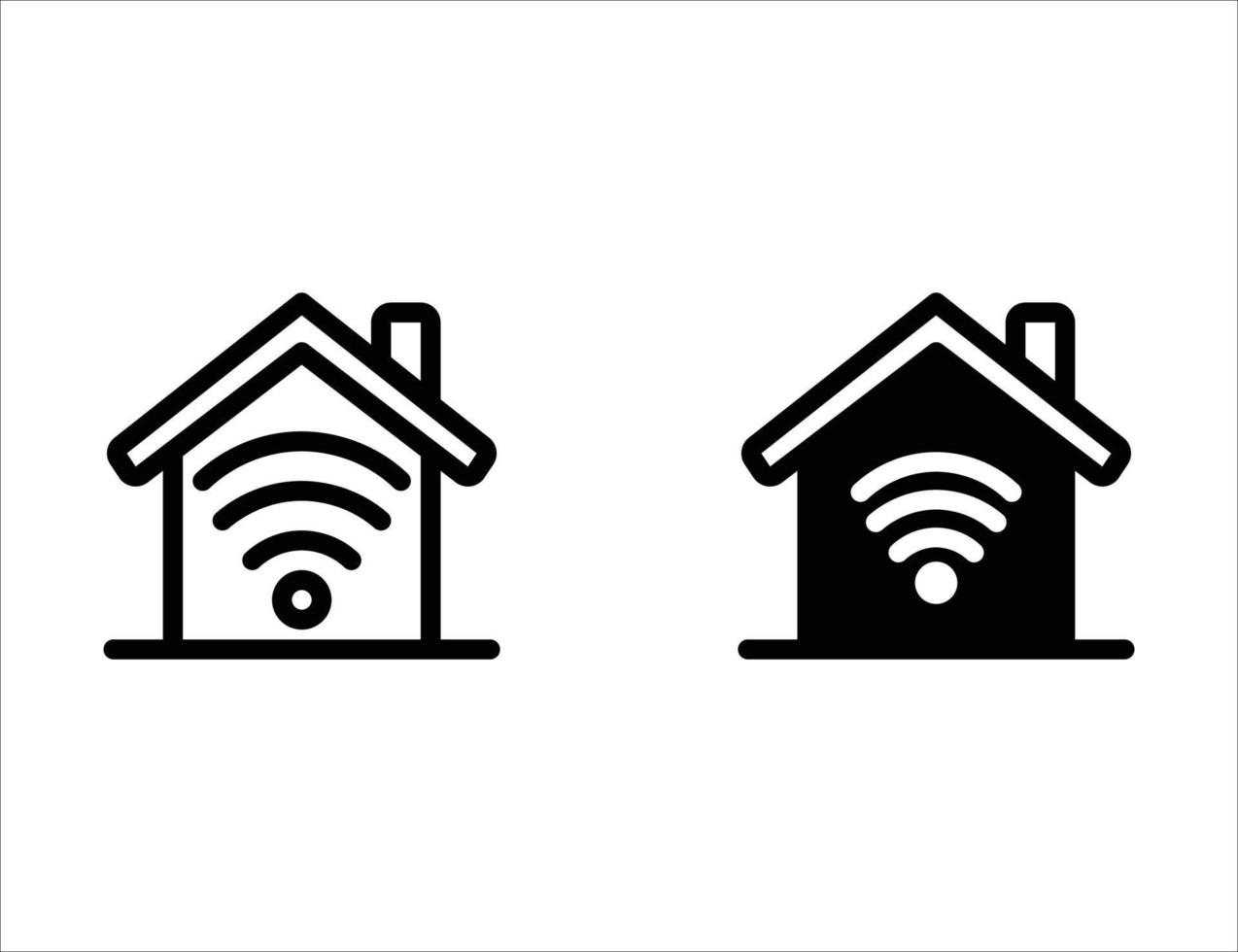 Smart-Home-Symbol. Umrisssymbol und solides Symbol vektor