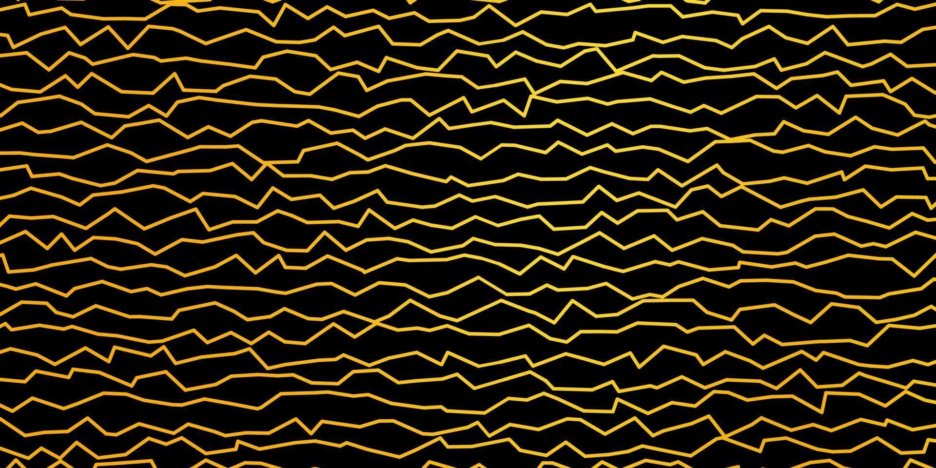 mörk gul vektor bakgrund med linjer.