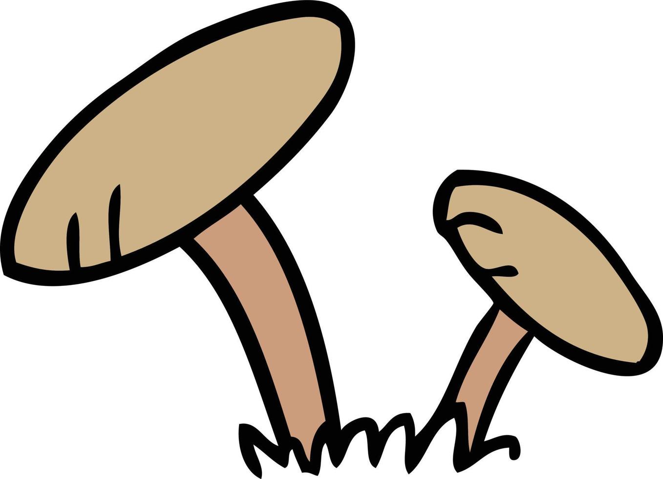 tecknad doodle av några svampar vektor
