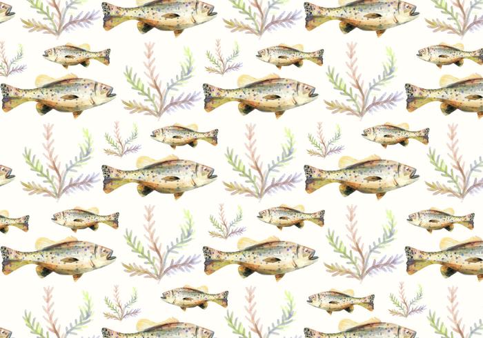 Free Vector Aquarell Bass Fisch Hintergrund