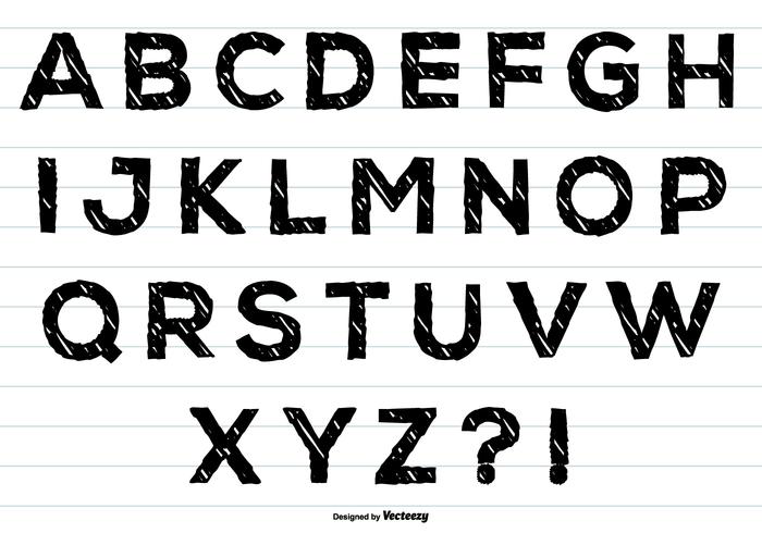 Nette Hand gezeichnetes unordentliches Alphabet vektor