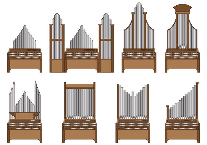 Set von Pfeifen Orgel Vektor