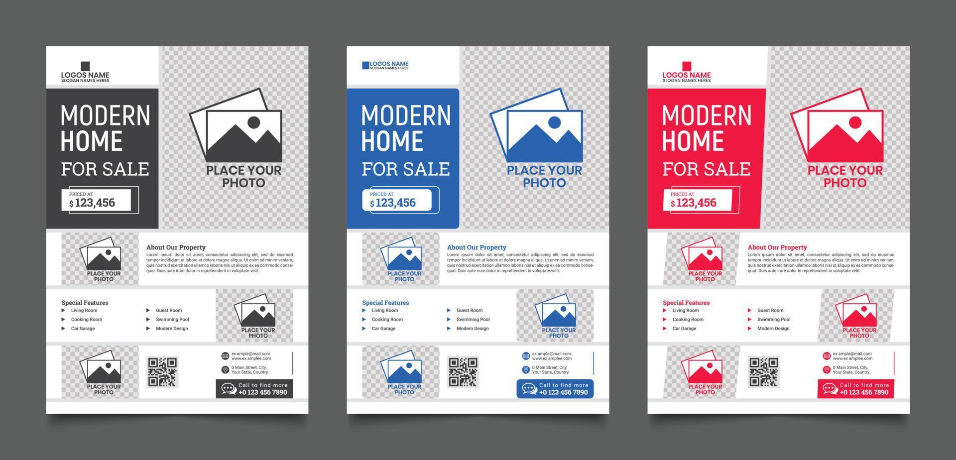 modernes haus verkauf immobilien flyer unternehmensgeschäft broschüre vorlage design broschüre vektor