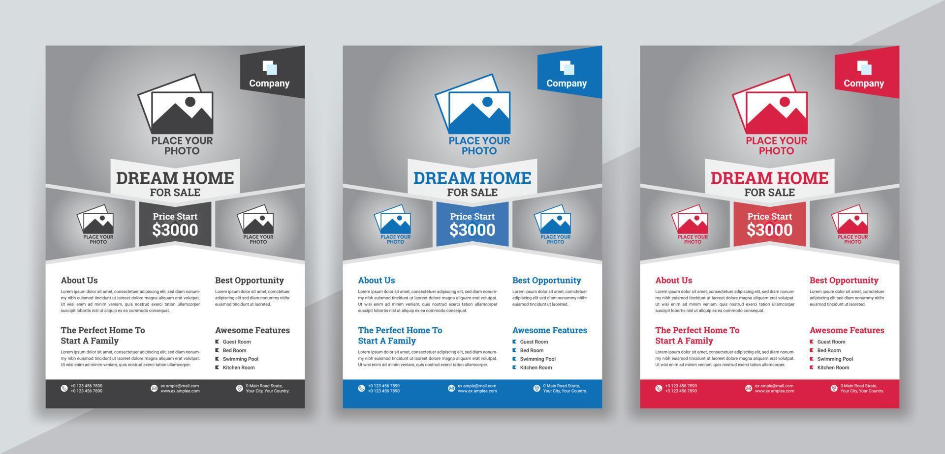 elegante hausverkauf immobilien flyer unternehmensgeschäft broschüre vorlage design broschüre vektor