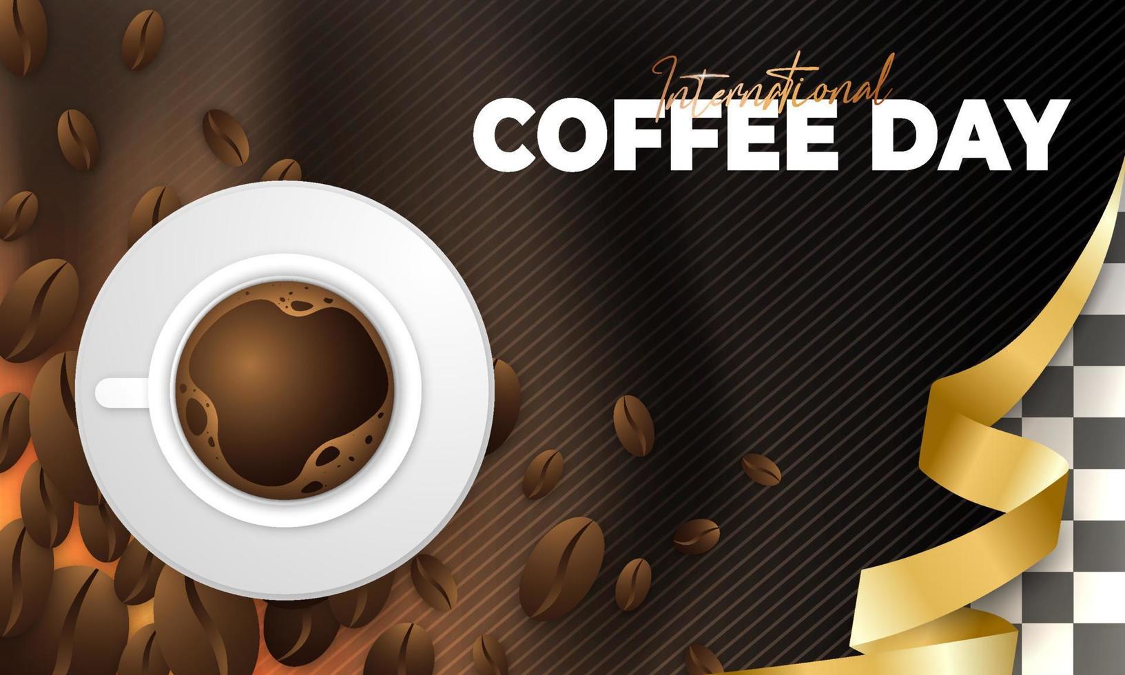 modern och premie internationell kaffe dag hälsning design vektor