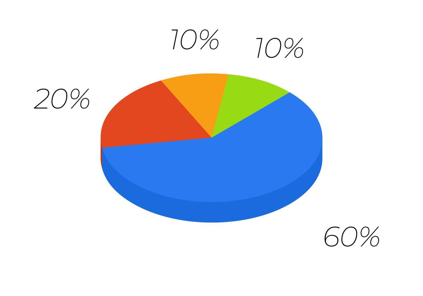 3d paj. isometrisk cykel diagram för infographics i 4 delar. vektor