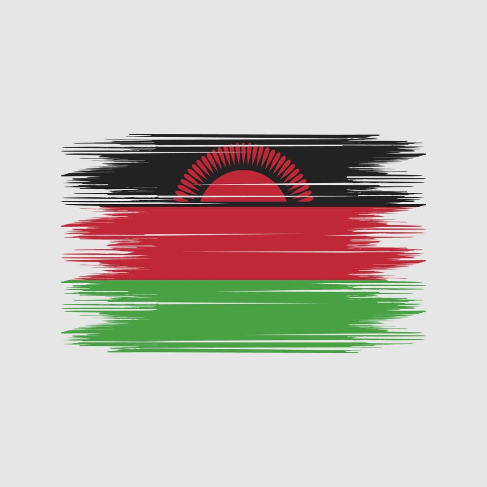 malawi flagga borsta vektor. nationell flagga borsta vektor