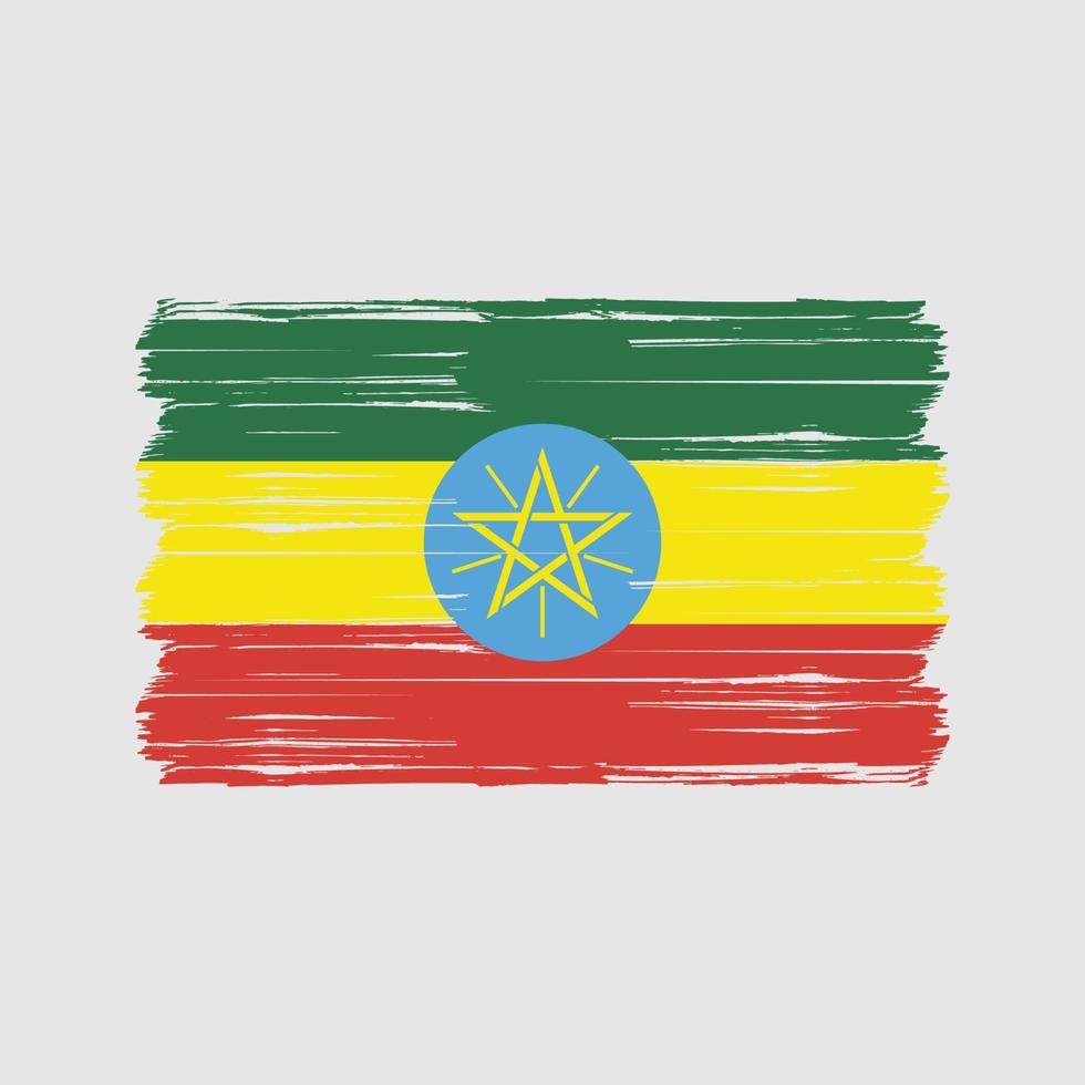 Bürste mit Äthiopien-Flagge. Nationalflagge vektor