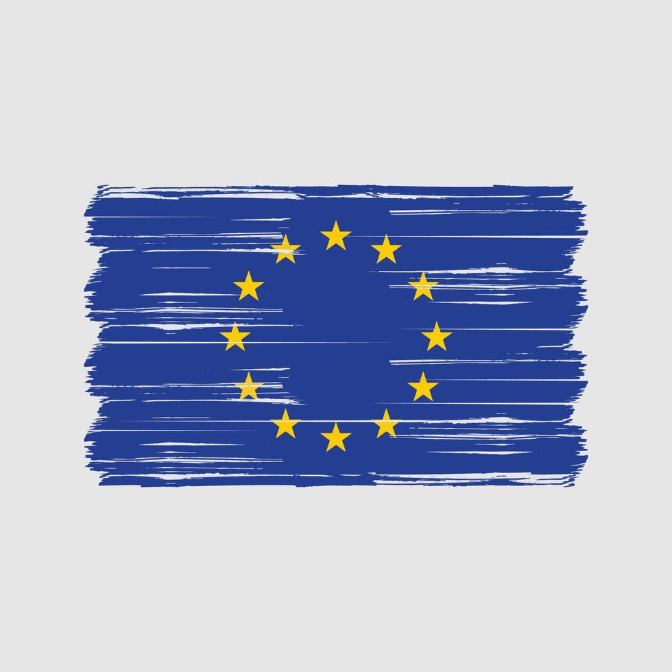 europeisk flagga borste. National flagga vektor